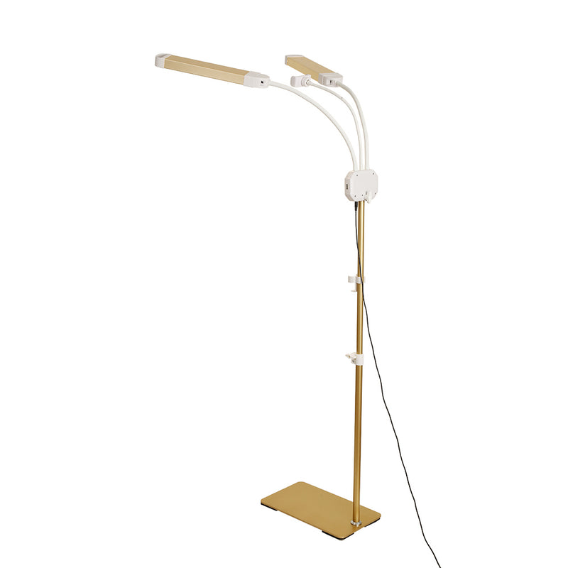 white led floor lamp with double arm