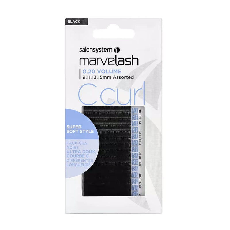 Salon System Extra Volume C Curl 0.20 Lashes - Mixed Sizes with Peel - SalonServe Hair & Beauty Supplies Ltd