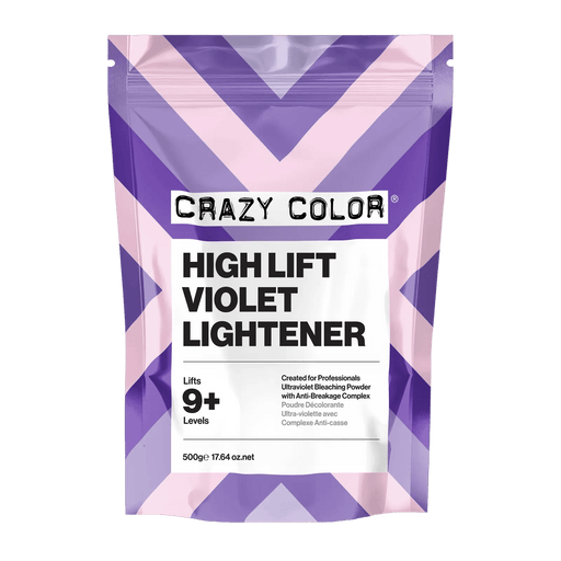 New Crazy Color Professional High Lift Violet Lightening Powder 500g - SalonServe Hair & Beauty Supplies Ltd