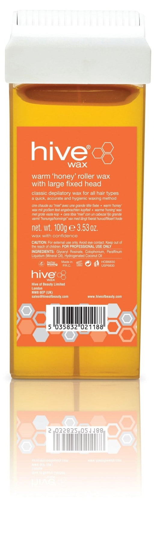 Hive Warm 'Honey' Wax 100g Roller Cartridge with fixed Large Head - SalonServe Hair & Beauty Supplies Ltd