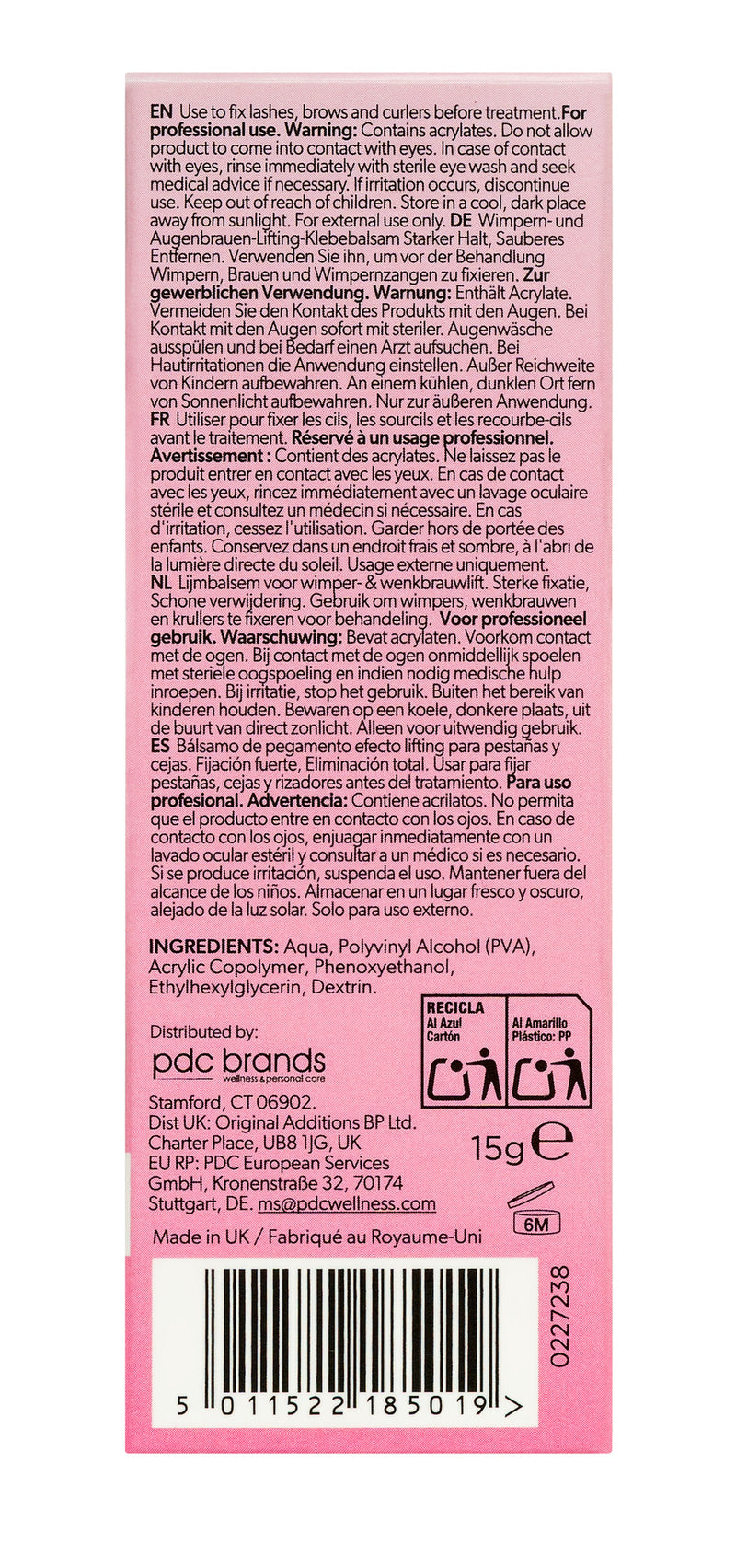 SS238 Lash & Brow lift Back