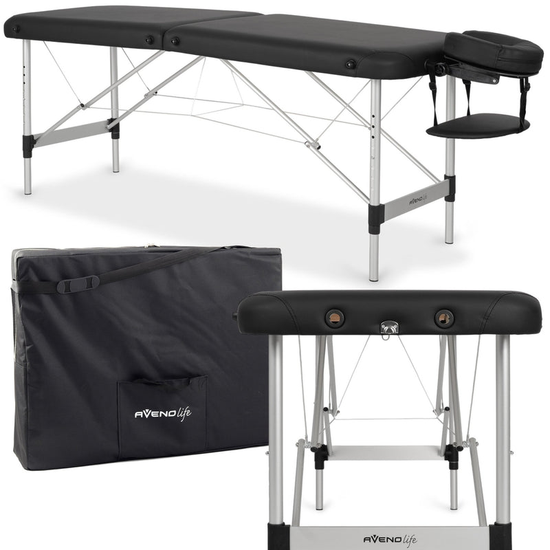 Lightweight Habys Nina Portable Massage Table Comfy Base K515 - Black - SalonServe Hair & Beauty Supplies Ltd