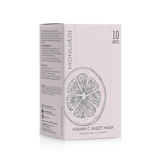 MONUSKIN Vitamin C Facial Mask Box of 10 - SalonServe Hair & Beauty Supplies Ltd