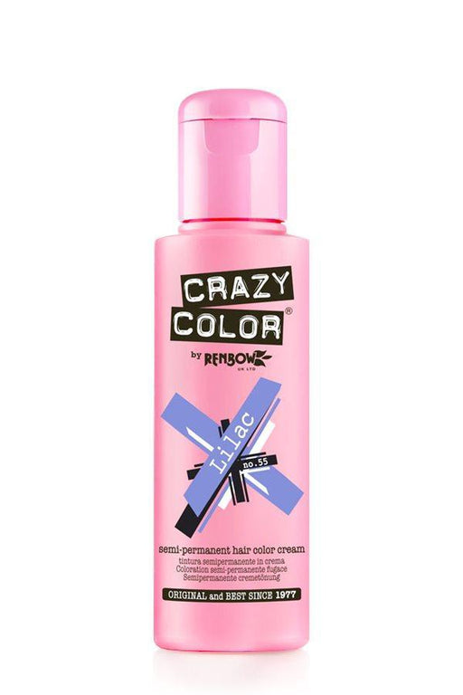 Crazy Color - 55 Lilac 100ml | Professional Hair Colouring, Semi
