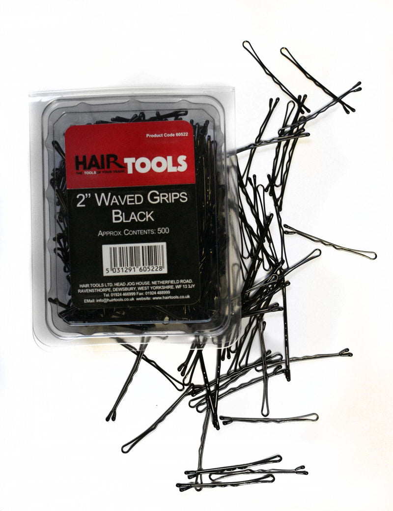 Hair Tools - 2" Waved Grips Black Box of 500 - SalonServe Hair & Beauty Supplies Ltd