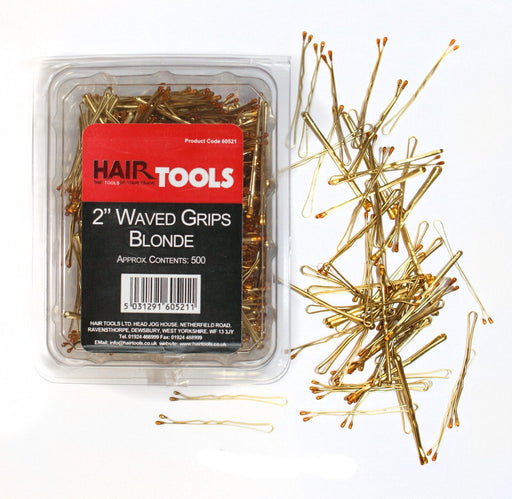Hair Tools - 2" Waved Grips Blonde Box of 500 - SalonServe Hair & Beauty Supplies Ltd
