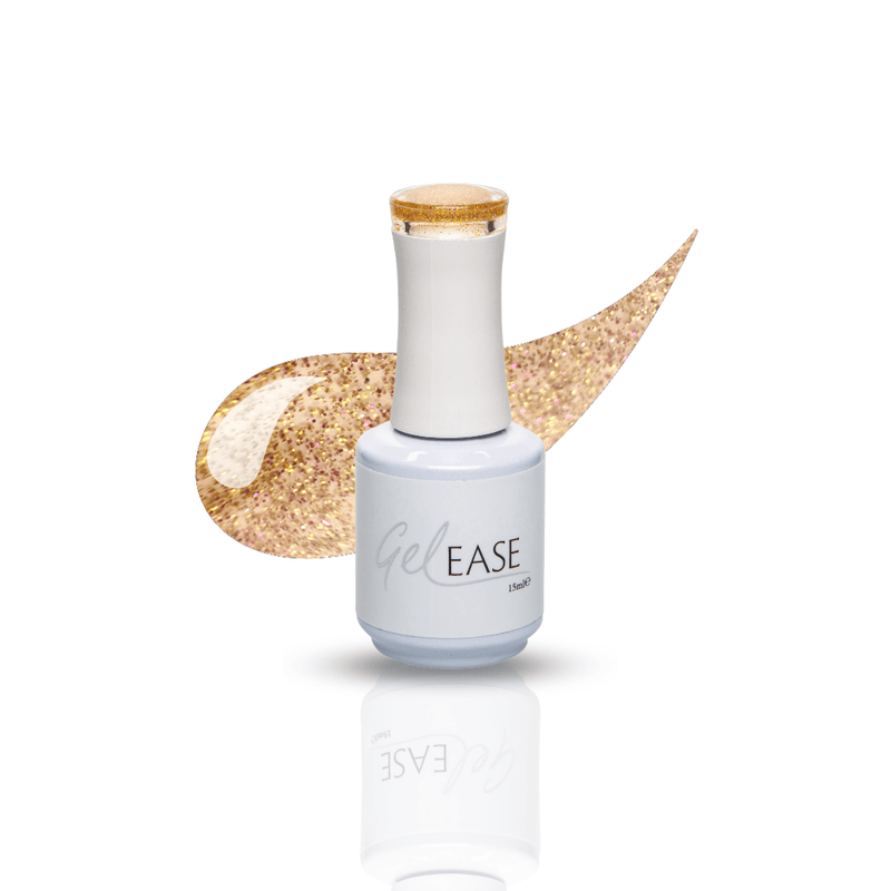 Gelease gel nails champagne gold glitter