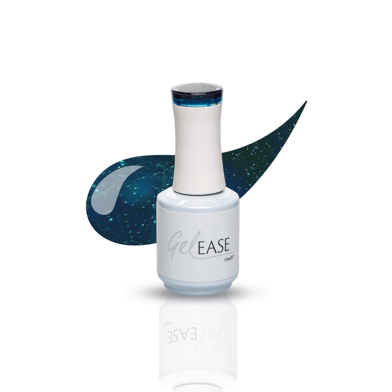 Gelease gel nails dark blue glitter midnight glitz