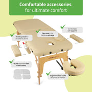 Habys Sofia Portable Massage Table Comfy Base K533 - Beige - SalonServe Hair & Beauty Supplies Ltd