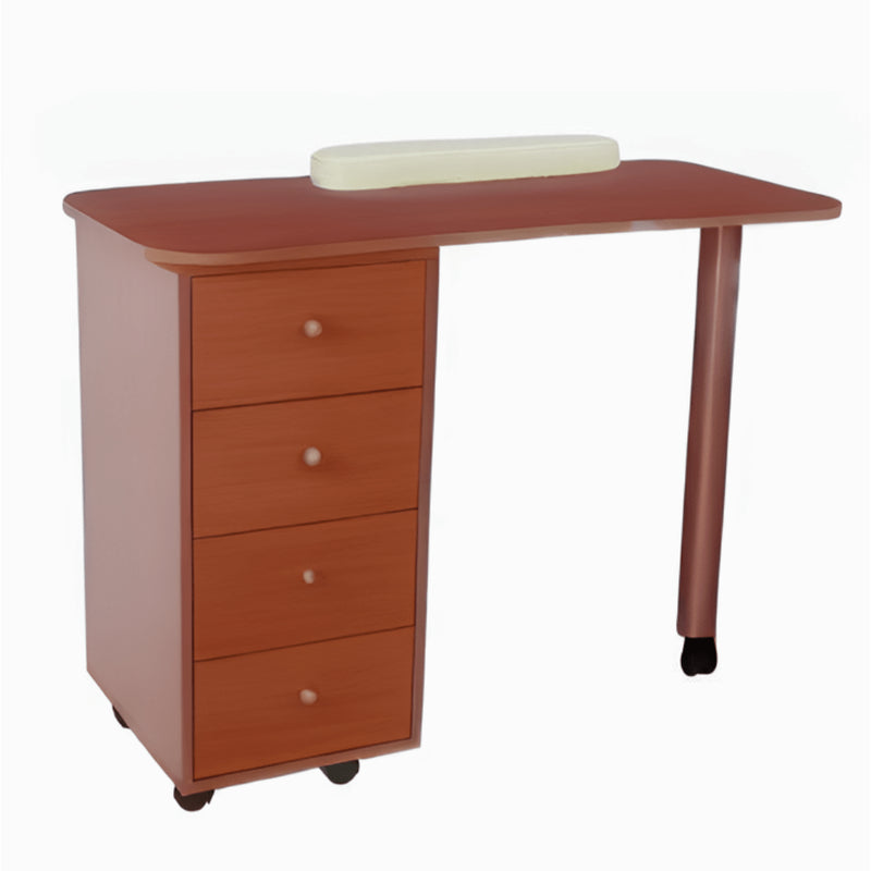 Single Tower Nail Desk Station - Cherrywood