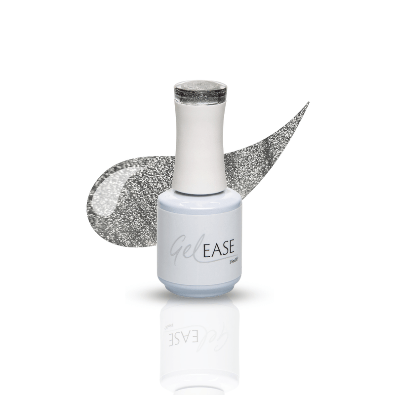 Gelease Gel Nails Silver GRay sparkle