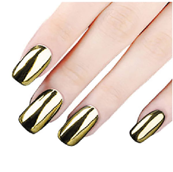 mirror nails gold