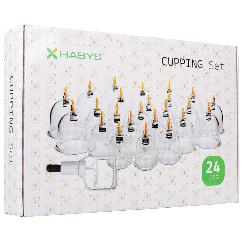 Habys Fireless Vacuum Cupping Set with Pump - 14 or 24 Piece Set - SalonServe Hair & Beauty Supplies Ltd