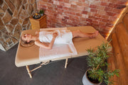 Habys Integral Extra Wide Massage Therapy Table - Light Wood & Cream - SalonServe Hair & Beauty Supplies Ltd