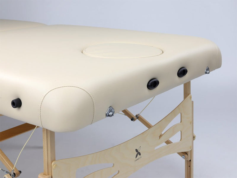Habys Integral Extra Wide Massage Therapy Table - Light Wood & Cream - SalonServe Hair & Beauty Supplies Ltd