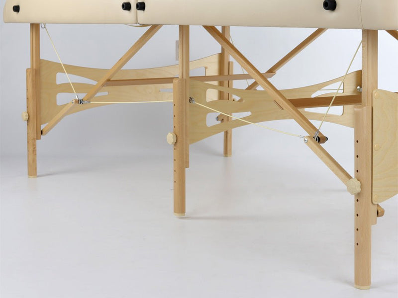 Habys Integral Extra Wide Massage Therapy Table - Light Wood & Cream - SalonServe Hair & Beauty Supplies Ltd