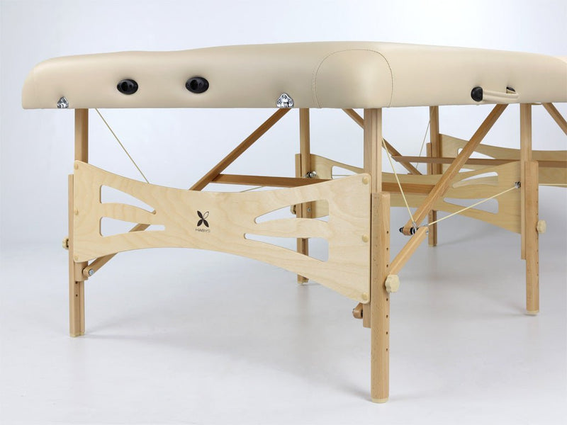 Habys Integral Extra Wide Massage Therapy Table - Light Wood & Cream - SalonServe Hair & Beauty Supplies Ltd