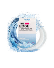 The Edge 4-Step Pedicure product packaging with water splash effect on a white background