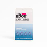 Box of 'The Edge 4-Step Pedicure' with sea salt and detox and revive features on a white background.