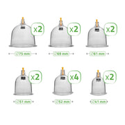 Habys Fireless Vacuum Cupping Set with Pump - 14 or 24 Piece Set - SalonServe Hair & Beauty Supplies Ltd