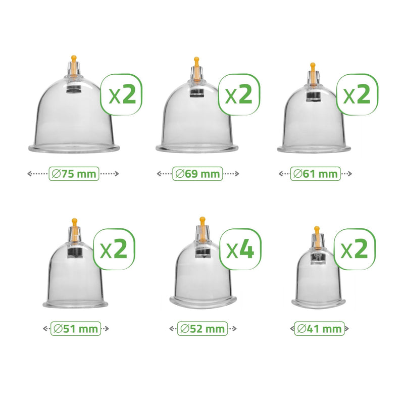 Habys Fireless Vacuum Cupping Set with Pump - 14 or 24 Piece Set - SalonServe Hair & Beauty Supplies Ltd