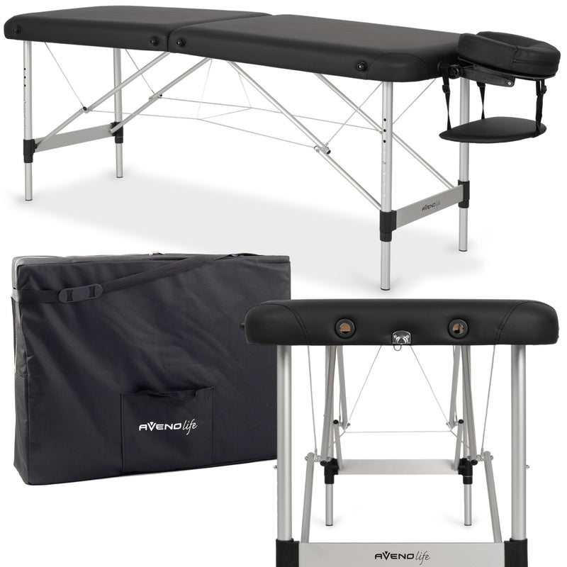 Lightweight Habys Nina Portable Massage Table Comfy Base K515 - Black - SalonServe Hair & Beauty Supplies Ltd