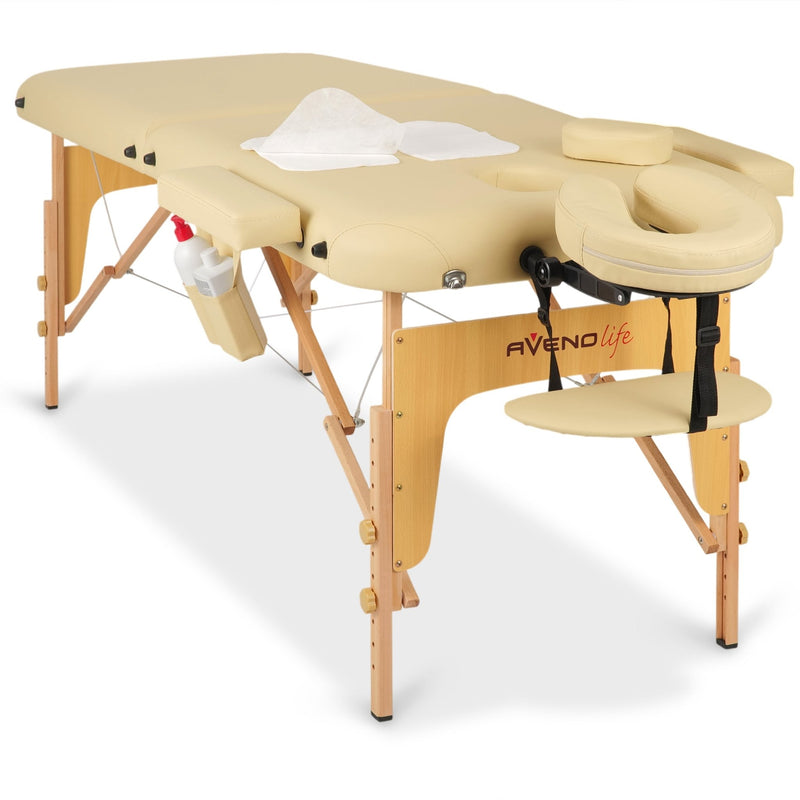 Habys Sofia Portable Massage Table Comfy Base K533 - Beige - SalonServe Hair & Beauty Supplies Ltd