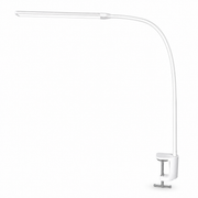 White adjustable desk lamp on a white background