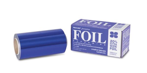 Procare - Premium Range Hair Foil Rolls Superwide 120mm x 100m - Blue
