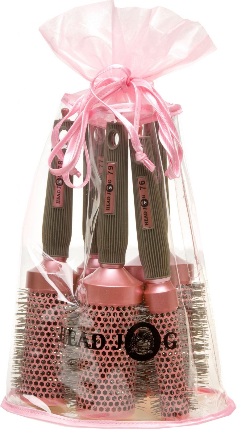 Head Jog - Oval bag Pink Brush Set in FREE Bag