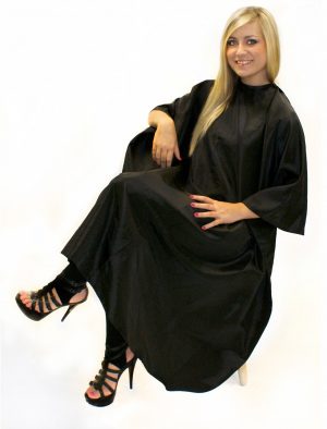 Hair Tools - Unisex Gown Black With Poppers