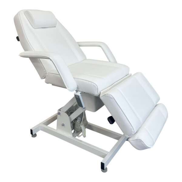 electric beauty salon treatment couch white with arm rests