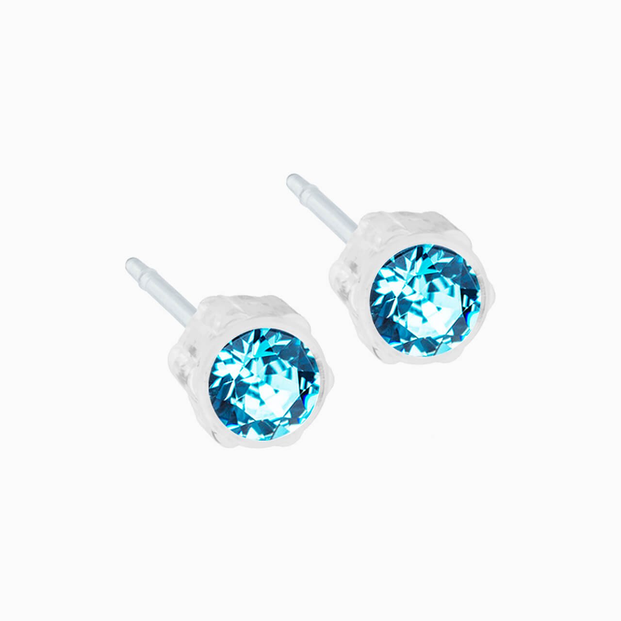 Blomdahl Medical Plastic Earrings - Sapphire 4 mm