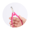 Extra Sharp Cuticle Nippers with Pink Rubber Handle