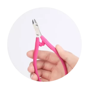 Cuticle Nippers with Pink Rubber Handle