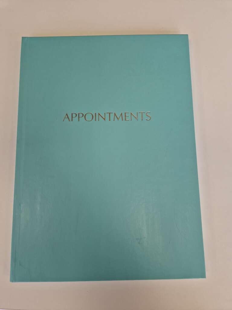 Teal appointment book