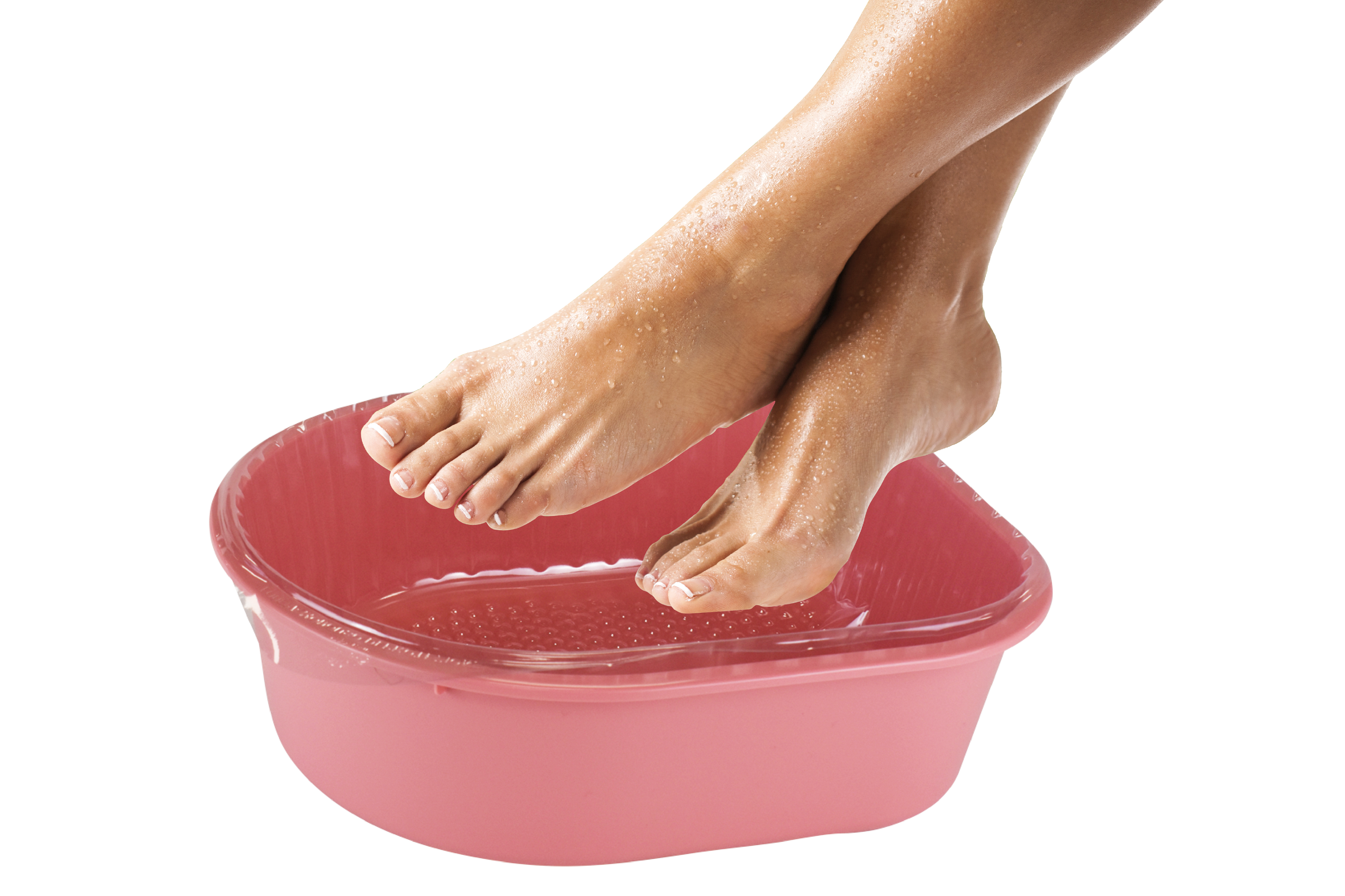 pedicure bowl and liner with feet