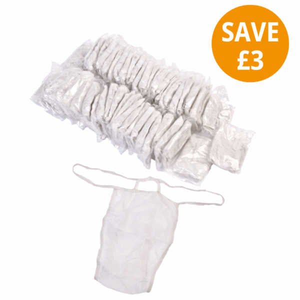 Disposable G-Strings - 50 Pack White Extra Small