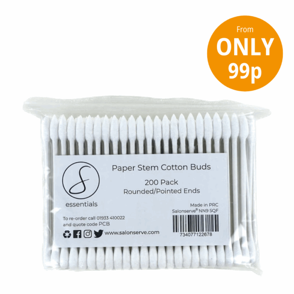 Paper Stem Cotton Buds 200 pack (Pointed/Rounded)