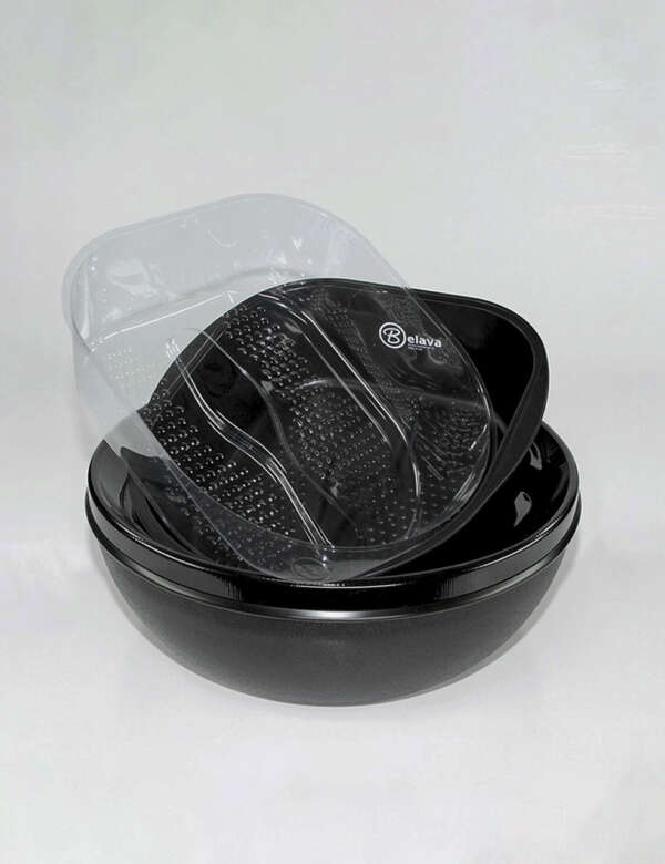 Belava Pedicure Bowl - Black with Tub & 20 Liners
