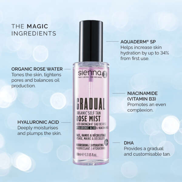 Sienna X Gradual Self Tan Rose Mist 100ml - Image 3