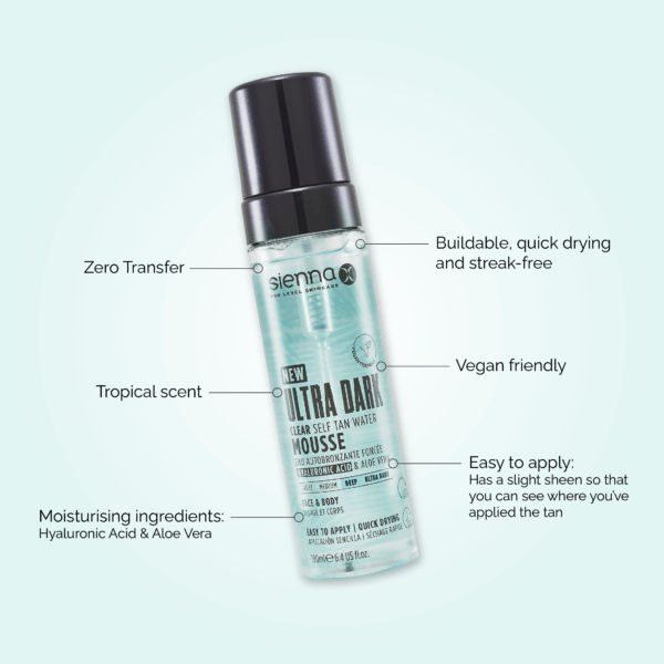 NEW Sienna X Ultra Dark Clear Tan Mousse - 190ml - Image 3